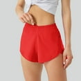 thumbnail image 1 of 4" Low Athletic Track Shorts for Women with Liner Quick Dry Running Gym Shorts Zipper Pocket Workout Flowy, 1 of 2