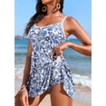 thumbnail image 3 of SHEWIN One Piece Swimsuits for Women Vintage Swimdress with Floral Printed Tummy Control Bathing Suit High Waisted Beachwear with Pocket, 3 of 10