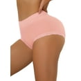 thumbnail image 4 of INSPIRE CHIC Women's Cotton Underwear High-Rise Lace Trim Tummy Control Full Coverage Brief L Pink, 4 of 4