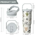 thumbnail image 5 of 1pc cowboy 30oz Tumbler with Straw & Handle - Insulated Stainless Steel Cup | Holiday Gift for Man Women (Christmas, Valentine's, Birthday), 5 of 7