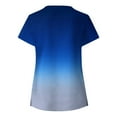 thumbnail image 4 of Xfvqtps V-Neck Gradient Scrubs Tops for Women Stretch Wrinkle-Resist Medical Nursing Uniform with 2 Pockets Comfortable Lightweight Working Uniform Short Sleeve Solid Color Blouse Blue, 4 of 4