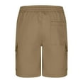 thumbnail image 4 of Jalioing Men's Summer Shorts Cotton Knee Length Drawstring Cargo Shorts Elastic Waist Beach Shorts with Pocket, 4 of 7