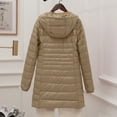 thumbnail image 5 of WCMZJ Long Puffer Coat for Women Plus Size Warm Winter Down Jackets Lightweight Removable Hood Quilted Coats Khaki S, 5 of 9