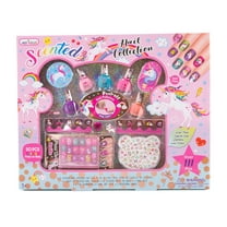 Hot Focus Nail Art Gift Set - 112 Piece Scented Grils Nail Kit Includes Press on Nails, Nail Polishes and More