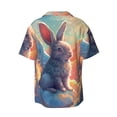 thumbnail image 2 of Fotbe Sunshine Winged Rabbit print Short Sleeve Button Down Shirts for Men Casual Summer Beach Wrinkle Free Shirt-4X-Large, 2 of 7