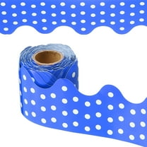 Uxcell Dots Bulletin Board Border, 33 Feet Poster Chalkboard Cork Decoration Trim Scalloped Borders Wall Decor for Classroom Office Locker, Dark Blue