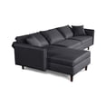 thumbnail image 4 of Sala Modular Sofá Cama Reversible De Lino Gris Oxford Beehive Memory Foam Modelo Analia, 4 of 8