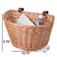 thumbnail image 4 of Wicker Front Bike Basket with Faux Leather Straps, 4 of 6