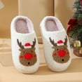 thumbnail image 4 of Qicasul Girls Slippers Christmas Slippers Warm Shoes With Reindeer Embroidery for Toddlers And Kids Indoor Comfort Coffee US Size:2.5, 4 of 6
