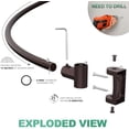 thumbnail image 5 of Curved Shower Curtain Rod For Bathroom 38-72 Inches, Adjustable Length, Curved Shower Rod, Metal Rods&Brackets, Round Shower Curtain Rods, Rotate Bracket For Large Shower Space, Need Drilling, Bronze, 5 of 7
