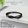thumbnail image 3 of Queena Sterling Silver Black Wedding Band for Women Half Eternity Cz Anniversary Ring by Ginger Lyne Collection, 3 of 7