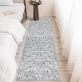 thumbnail image 2 of Runner Rugs for Hallway, 2x6 Washable Soft Non Slip Floor Rugs for Kitchen, Modern Mat for Living Room Bedroom Entryway Blue & Gray, 2 of 7
