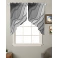 thumbnail image 2 of Black Grey Ombre Swag Valances for Windows, Modern Geometric Abstract Aesthetic Cream Rod Pocket Sheer Valances for Windows, Swag Toppers Light Filtering for Kitchen Living Room 2 Panels 28''x36'', 2 of 6
