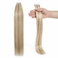 thumbnail image 2 of Tape in Human Hair Extensions Highlight Balayage Straight Hair, 2 of 6