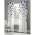 thumbnail image 4 of Blue Eucalyptus Sheer Curtains 96 Inch Length 2 Panels Set, Farmhouse Flowers Leaf White Watercolor Voile Window Treatment Semi Sheer Long Curtains Drapes for Bedroom/Living Room/Kitchen 52"x96"x2, 4 of 7