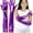 Purple, variant on Women's Extra Long Metallic Gloves - Gold