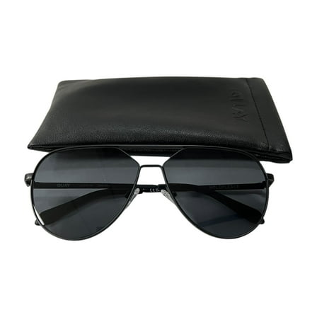 Quay Australia Hold Please Aviator Sunglasses Black Smoke 2