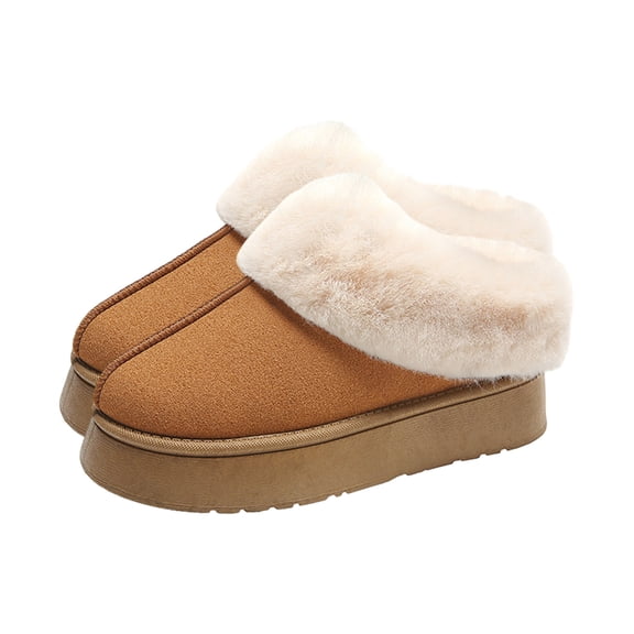 comerut 1 Pair Snow Boots Thick Plush Warm Heat Retention Anti-skid Flat Sole Faux Leather Windproof Cozy Ankle Protection Lady Winter Shoes Boots