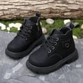 thumbnail image 2 of Children's Winter Solid Color Cropped Leather Boots British Style Boots, 2 of 8