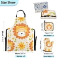 thumbnail image 3 of Cute Lion Face and Flower 5 Pcs Kitchen Set Heat Resistant Oven Mitts and Non-Slip Pot Holders with Adjustable Cooking Apron, 3 of 6