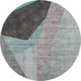 thumbnail image 2 of Addison Rugs Mayfield Washable Transitional Art Deco Teal Round Rug, 8' x 8', 2 of 5