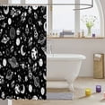 thumbnail image 3 of Manfei Cool Rocket Planet Shower Curtain 72Wx72L,Cartoon Moon Stars Bathroom Curtain,White Black, 3 of 5