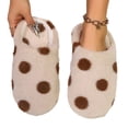 thumbnail image 5 of Women's House Indoor Slippers Fashion Casual Winter Closed Toe Polka Dot Print Backless Flat Slippers Soft Non-Slip Cushioned Home Slides Cute Indoor Footwear for Valentine's Day Gift, 5 of 8