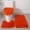 Saffron, variant on dgysar Bathroom Rug Set 3 Piece Solid Color Shaggy Floor Mat U-Shaped Toilet Rug Lid Cover Non-Slip Absorbent Plush Washable Decor Complexion 3PC