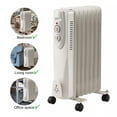 thumbnail image 2 of Portable Oil Filled Radiator Space Heater, 1500W, 7-Fin, 3 Heat Settings, White, 2 of 8