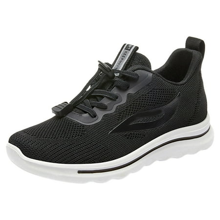 QYZEU Womens Walking Shoes Shoes Womens Slip on Women Casual Shoes Spring and Autumn New Women s Shoes Running Shoes Breathable Soft Sole Sports Shoes Black 38