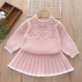 thumbnail image 2 of SHTXOZHI Kids Girl's Sweater Set Long Sleeve Knitted Tops Pleated Skirt Fall Winter 2 Pcs Toddler Outfit, 2 of 3