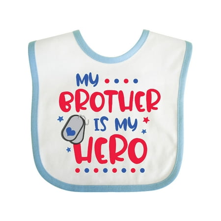 

Inktastic Memorial Day My Brother is My Hero Gift Baby Boy or Baby Girl Bib