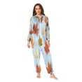 thumbnail image 5 of 1 Piece Adult Onesie Pajamas Cozy & Loose-Fit Sleepsuit Loungewear with Pockets Autumn Maple Leaves XXX-Large, 5 of 7
