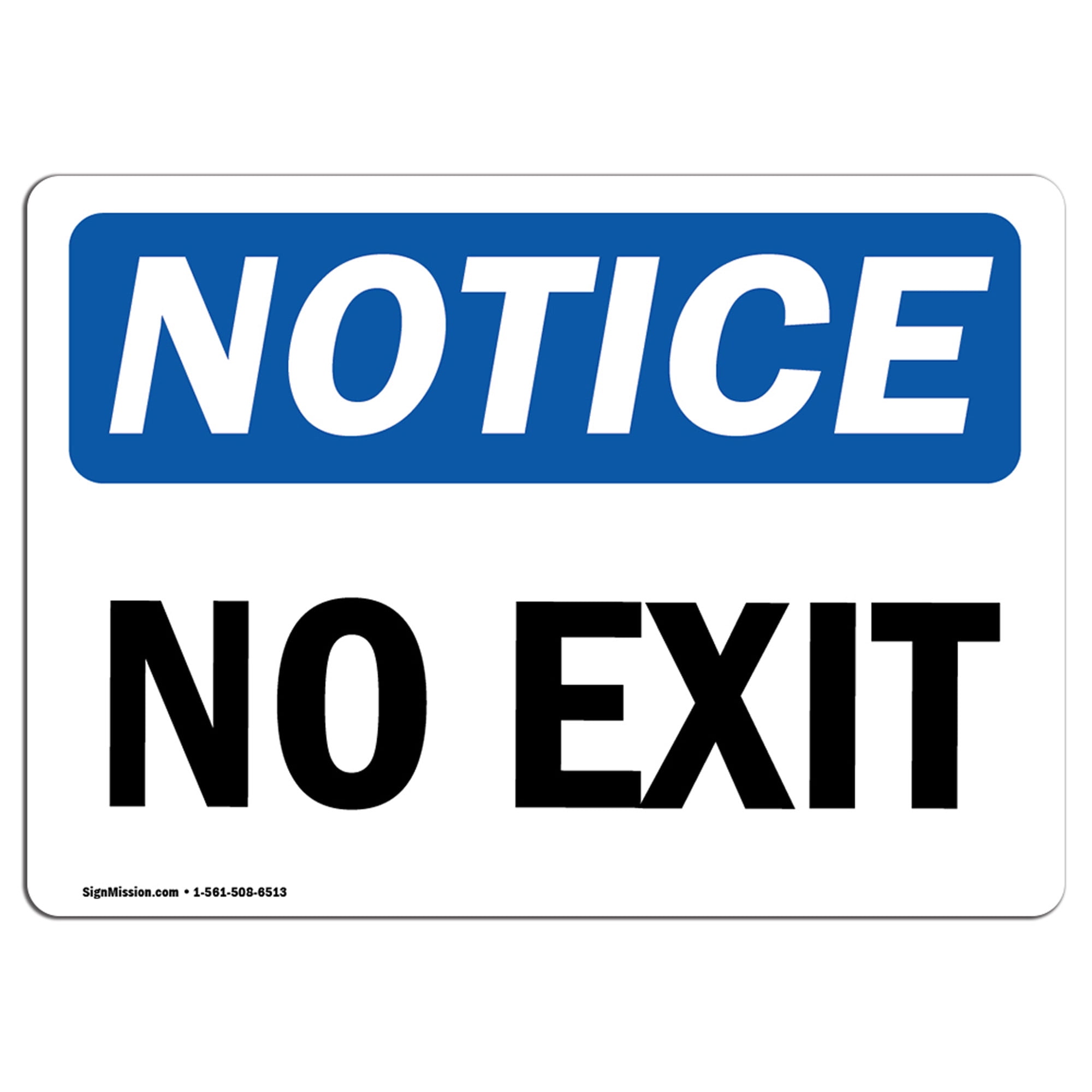 Notice Sign,7 x 10In,BL and BK/WHT,ENG Pk-2 