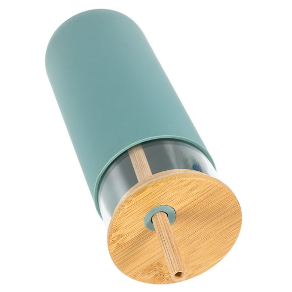 VERDANVERSE Silicone Glass Water Bottle With Lid And Straw For Office 1Set 7.0x3.0x3.0in