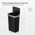 thumbnail image 2 of EKO Hana 50L Bote de basura 50L Sensor Aro metálico, Color Negro, cierre silencioso. Cubo de basura negro. Ideal para cocina, 2 of 5