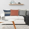 thumbnail image 2 of Ox Bay Sariyah Dusty Blue/White Shag Striped Over-tufted Cotton Adult Decorative Throw Pillow Cover, 2 of 10