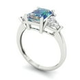 thumbnail image 2 of 2.82 ct Emerald Cut Blue Moissanite 3 Stone 14K White Gold Womens Engagement Ring, 2 of 5