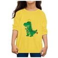 thumbnail image 4 of CUZIBR Boys Long Sleeve T Shirt Autumn Christmas Printed Casual Loose T Shirt Soft Dailywear For Toddler,Yellow,8-9 Years, 4 of 4