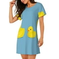 thumbnail image 2 of Rateoe Cute Ducky Print Women’s Nightdress – Cozy Cotton Short-sleeved Sleep Shirt, Loose-Fit Sleepwear, Perfect for Relaxing and Sleeping, 2 of 6