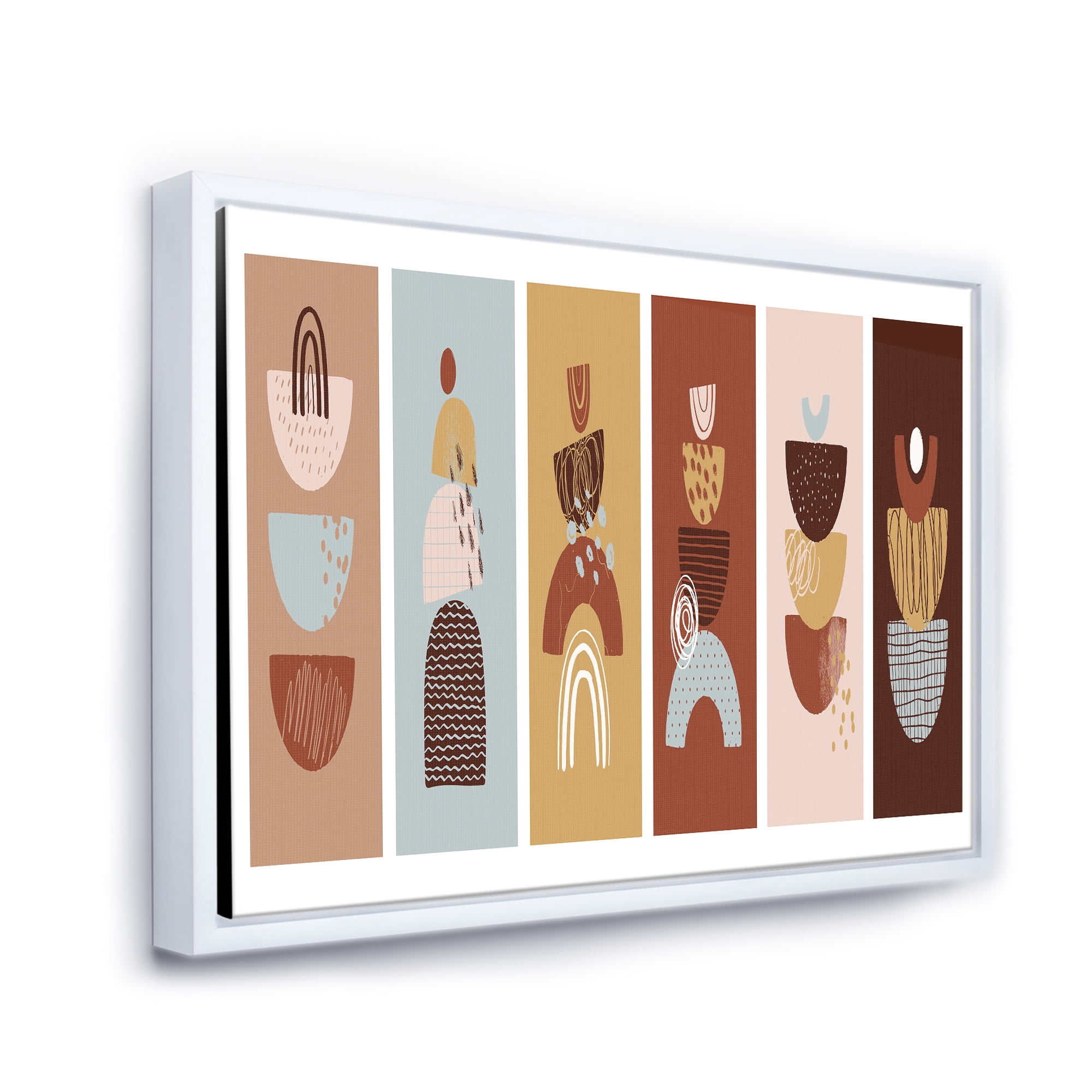 Designart 'Compostion Minimalistic of Organic Shapes II' Modern Framed Canvas Wall Art Print