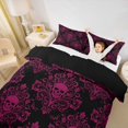 thumbnail image 3 of Homewish Gothic Horror Skull Bedding,Victorian Damask Duvet Cover Full,Halloween Comforter Cover,Black Reversible,3-Piece,1 Duvet Cover and 2 Pillowcases, 3 of 6