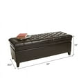 thumbnail image 3 of Newest Solid Wood Storage Ottoman Bench - 49.75" Extra Long, Leather Upholstered with Tufted Top, Espresso Brown, 3 of 7