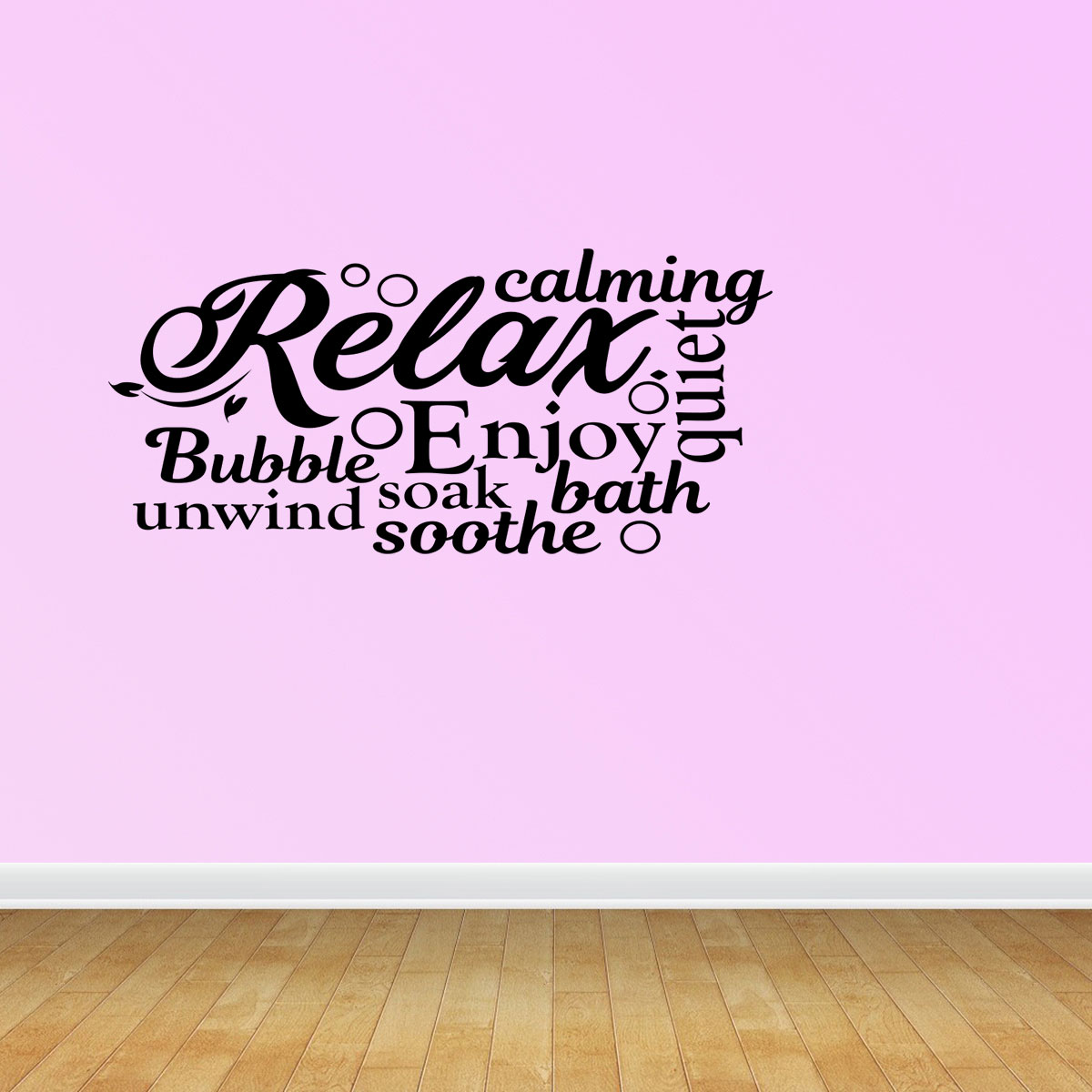 Bubble Bath Relax Word Collage Quote Vinyl Decals Bathroom Decal PC161