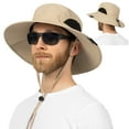 thumbnail image 6 of SUN CUBE Wide Brim Sun Hat Men Women, Mens Fishing Hats Sun UV Protection, Womens Hiking Bucket Hat, Outdoor Summer Safari Beach Boonie, Camping Unisex UPF 50+ Tan, 6 of 7