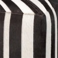 thumbnail image 3 of Jamie Young Co Nantucket Upholstered Transitional Leather Ottoman in Brown/White, 3 of 5