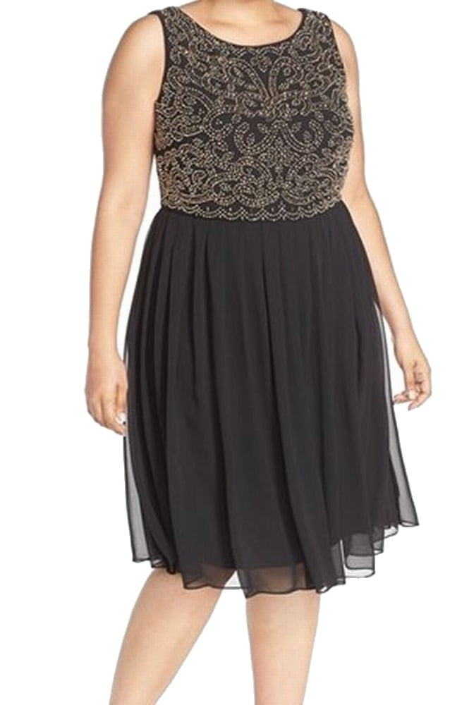 xscape dresses black and gold