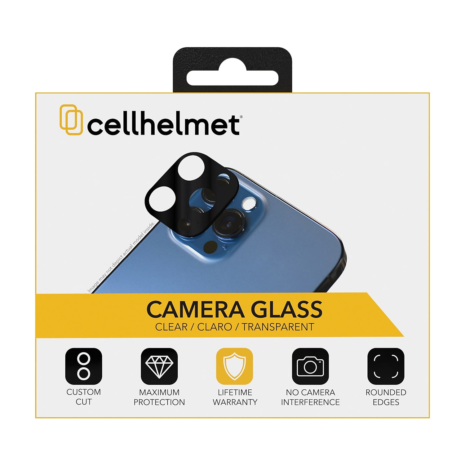 cellhelmet Tempered Camera Glass, 1 Piece (iPhone 15 Pro/iPhone 15 Pro Max), TEMP-3-CMRA-i15-FULL