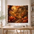 thumbnail image 5 of Pumpkin Garden Along a Lantern-Lit Cottage Path, Cozy Rustic for Autumn Decor Fans, Harvest Wall Art, Thanksgiving Hostess Gift, Tapestry Wall Hanging for Living Room and Dorm, 5 of 7