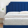 thumbnail image 5 of Platform Bed Frame, King Size, Velvet, Blue Navy, Modern Contemporary Urban Design, Bedroom Master Guest Suite, 5 of 10